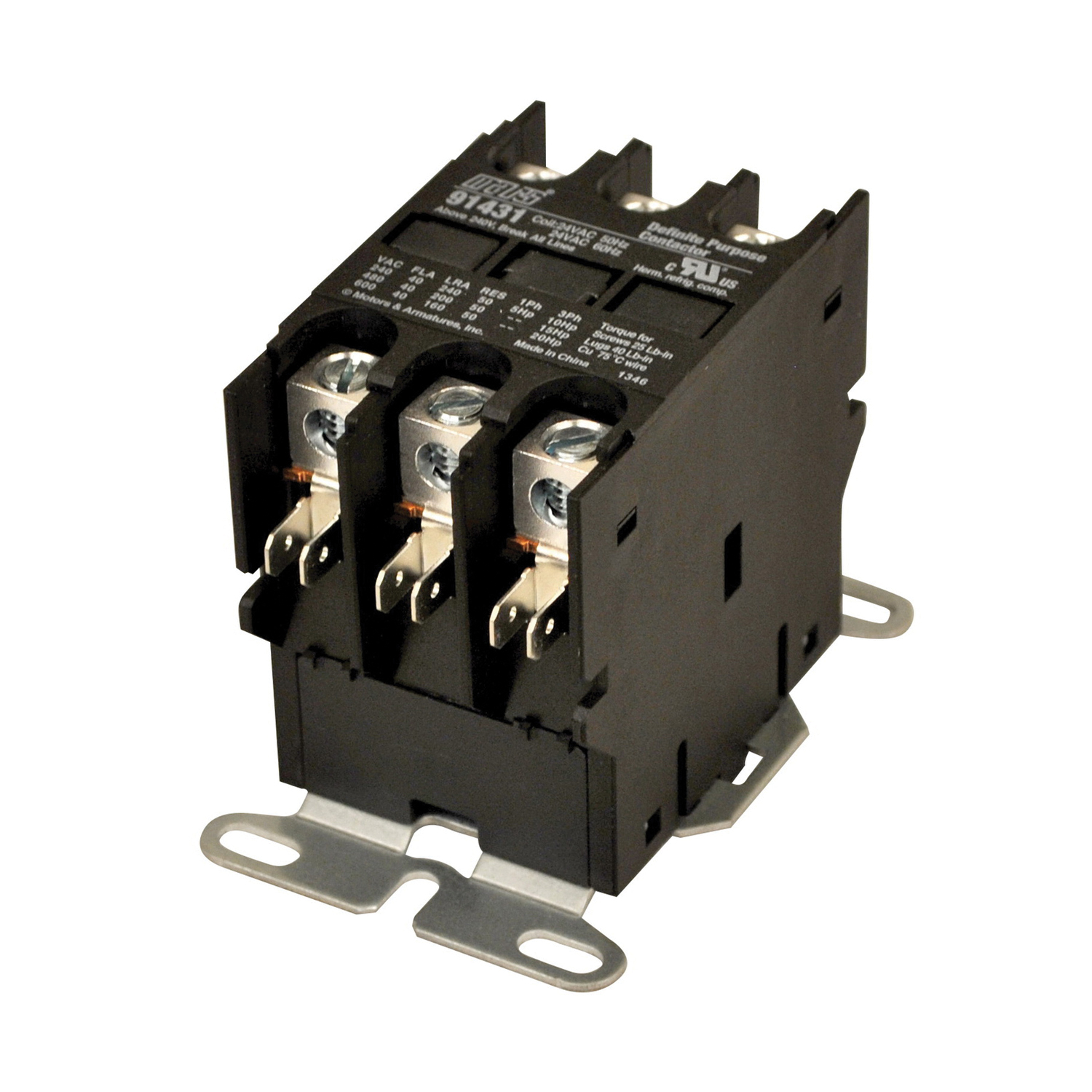 40A 3 POLE 240V COIL CONTACTOR LUG AND QC TERM