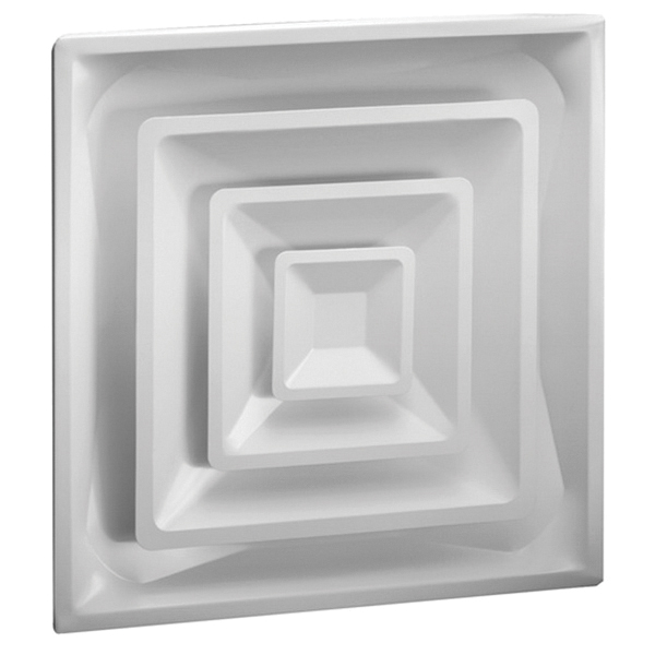 T-BAR FIXED PATTERN CEILING DIFFUSER WITH 12 INCH COLLAR