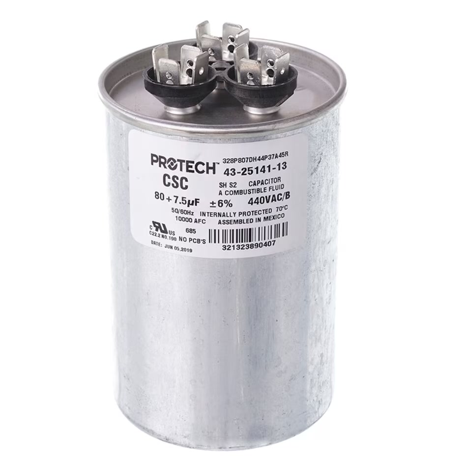 CAPACITOR - 80/7.5/440 DUAL ROUND