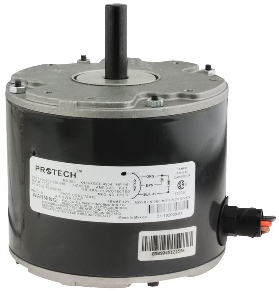 CONDENSER MOTOR - 1/6 HP 208-230/1/50-60 (1075 RPM/1